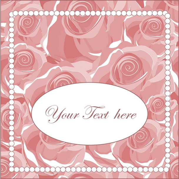 Elegant greeting card with roses - Vettoriali, immagini