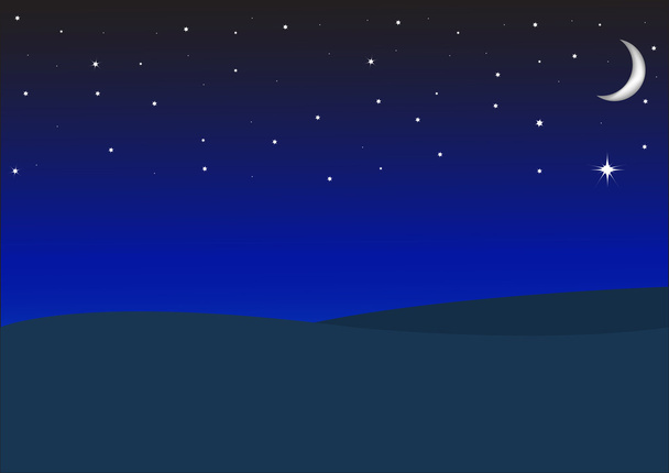 Night with moon - Vector, Image
