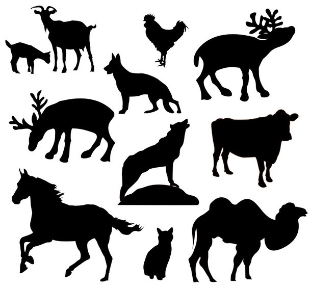 Μικτή Ομάδα vectorized ζώων - Διάνυσμα, εικόνα