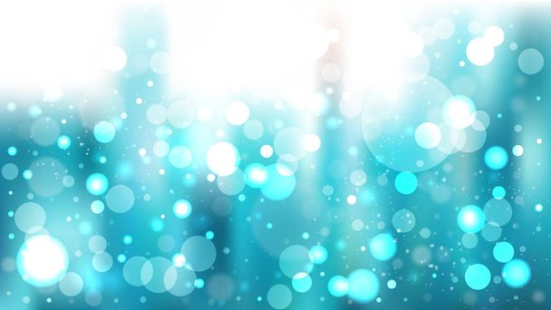 Turquoise and White Bokeh Defocused Lights Background Vector Art - Vector, afbeelding