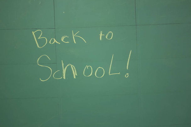 back to school on a chalk board - Photo, Image