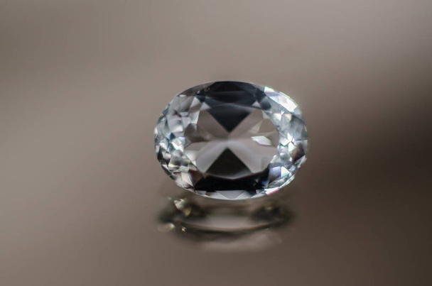 Sparkling Oval Diamond close-up - Fotoğraf, Görsel