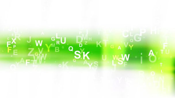 grün und weiß zufälliger Alphabet-Hintergrund - Vektor, Bild