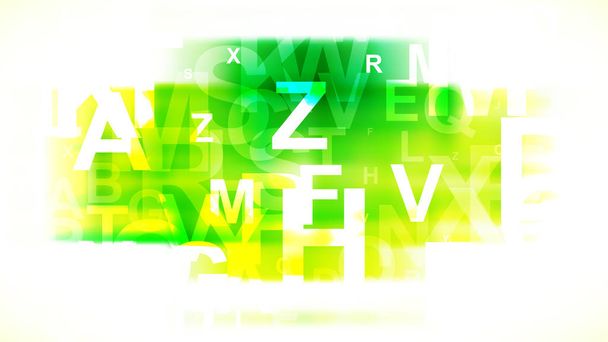 緑の黄色と白のアルファベットの背景 - ベクター画像