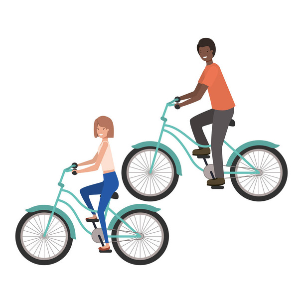 néhány kerékpáros avatar-karakter - Vektor, kép