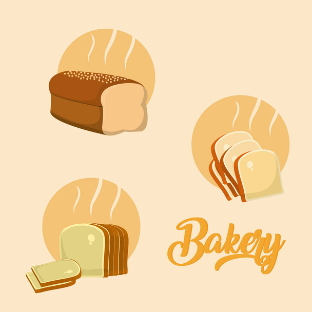 heerlijke bakkerijproducten - Vector, afbeelding
