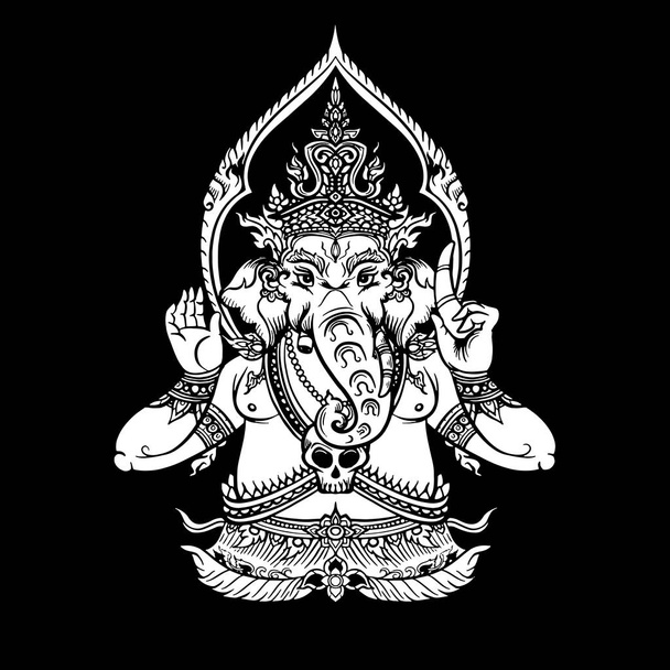 Ilustración del Señor Ganpati o Ganesha. Ganesh Chaturthi festiv
 - Vector, imagen