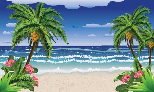 Grunge trópusi patry poszter - Vektor, kép
