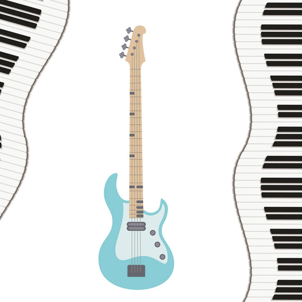 μουσικό όργανο μοτίβο ηλεκτρική κιθάρα - Διάνυσμα, εικόνα