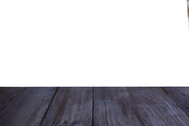 wooden floor is dark brown and half-isolated  - Photo, Image