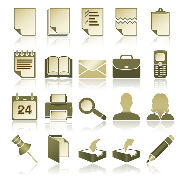 Office Icons Set - Vector, Image