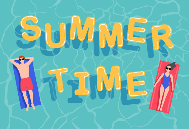 Summer time with hand drawing style vector illustration for banner, fabric, fashion, poster, invitation, wallpaper, web site and all prints. - Vecteur, image