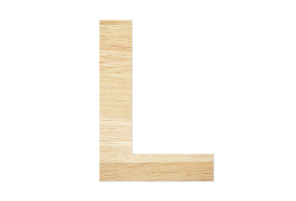 alfabet l van houten bord - Foto, afbeelding