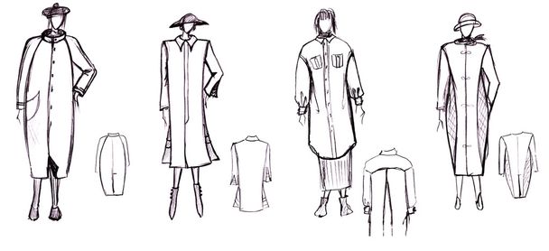 pattern of female demi-season coat - Photo, Image
