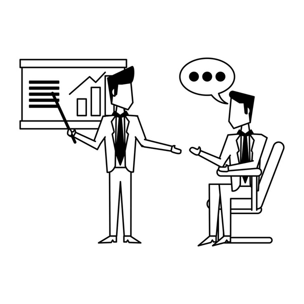 Бізнес працівники команди аватар в чорно-білому
 - Вектор, зображення