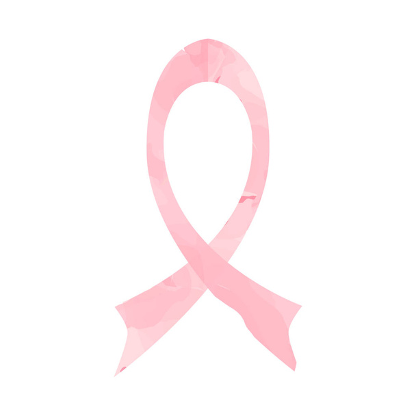 Watercolor breast cancer symbol - Vector, Image