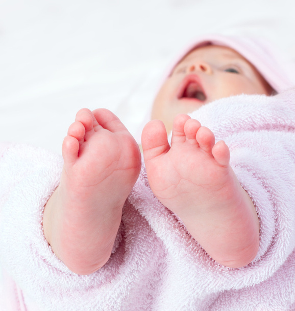 Feet of newborn baby - Фото, изображение