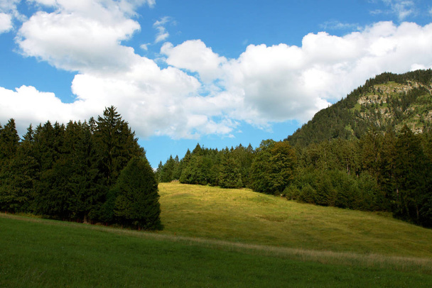 beautiful alpine landscape with bright blue sky - Foto, imagen