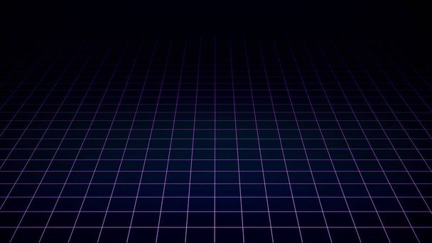 Retro-Science-Fiction-Hintergrund futuristische Gitterlandschaft der 80er Jahre. digitale Cyber-Oberfläche. geeignet für Design im Stil der 1980er Jahre - Foto, Bild