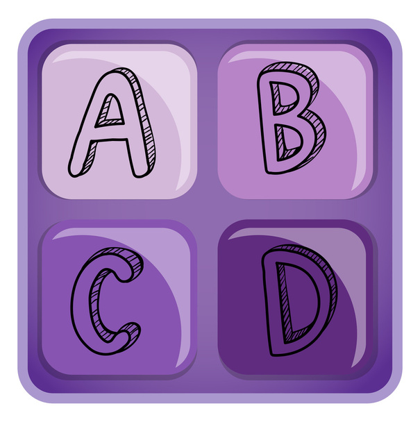 een vierkant-vormige Alfabetletters - Vector, afbeelding