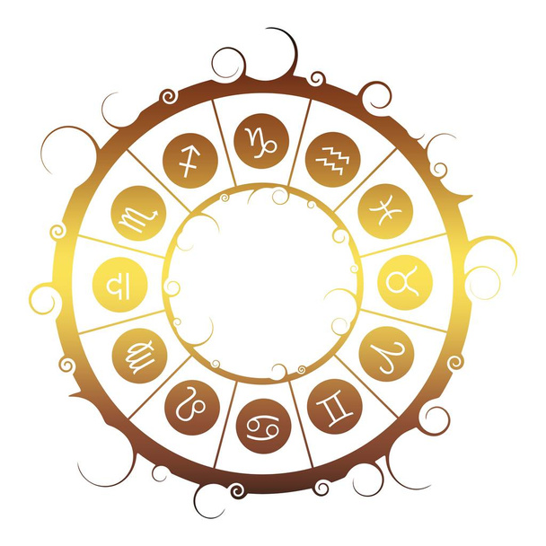 Astrology symbols in circle - Vetor, Imagem