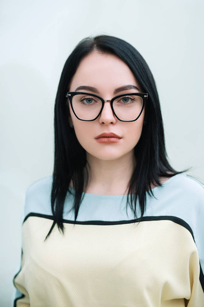 close up. portrait of modern business woman with glasses - Фото, зображення
