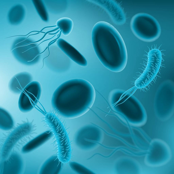 Вирусы, клетки крови, бактерии и микробы
 - Вектор,изображение