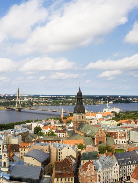 bird's-eye view from Riga cathedral on old town of Riga, Latvia - Foto, imagen
