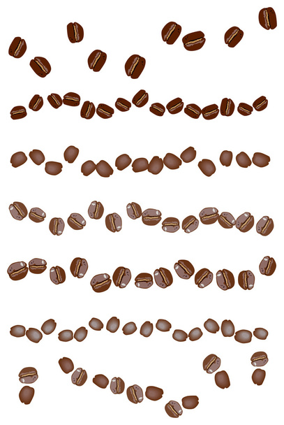 Coffee_beans_brushes - Vector, afbeelding