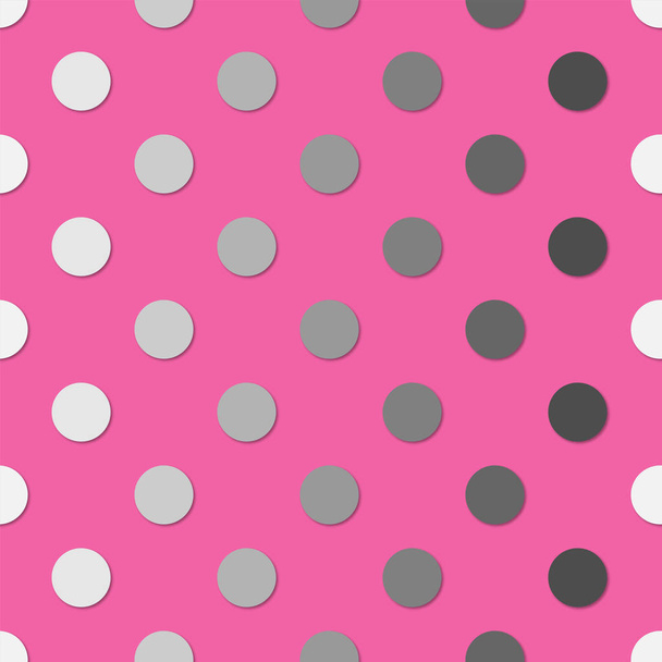 Polka dots colorfull seamless pattern. 3d vector background. Retro style print. - Vector, Image