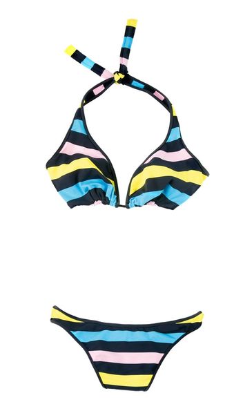 Halter pastel colors striped bikini - Foto, Imagem