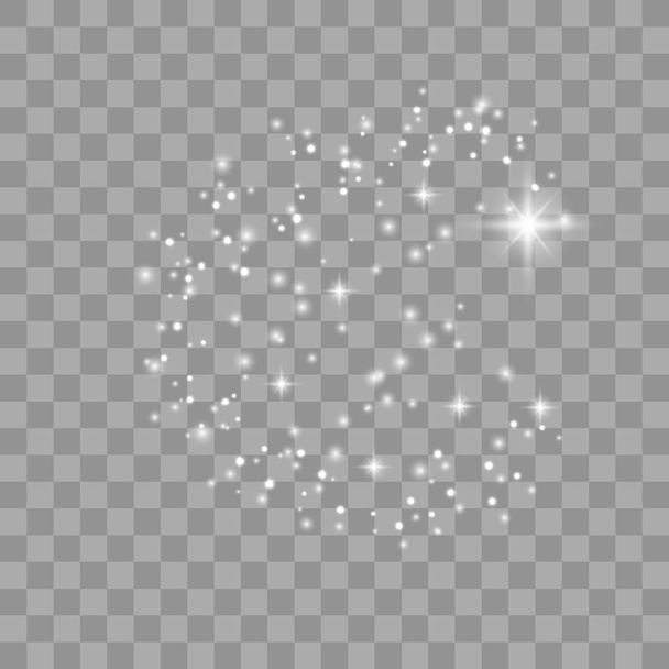 Beyaz kıvılcımlar ve altın yıldızlar - Vektör, Görsel