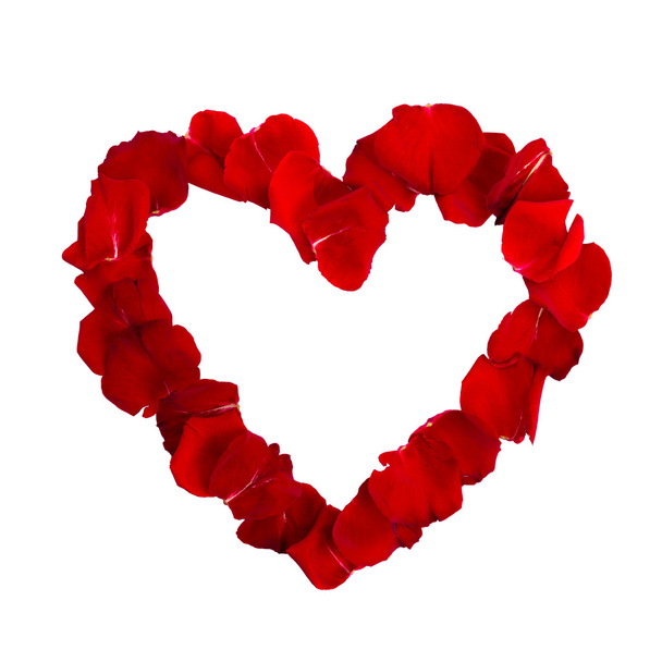 corazón de pétalos de rosa roja
 - Foto, imagen