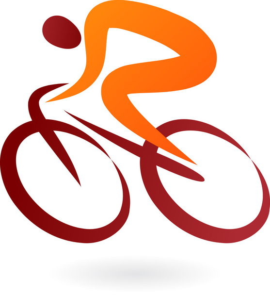cyklista ikona - vektorové ilustrace - ベクター画像