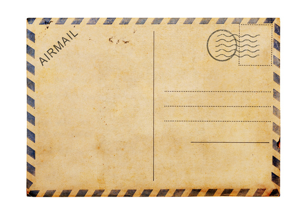Antigo cartão postal em branco fundo branco
 - Foto, Imagem