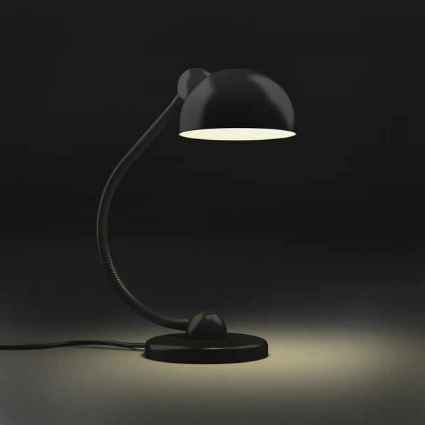 Night study lamp in dark - Photo, Image