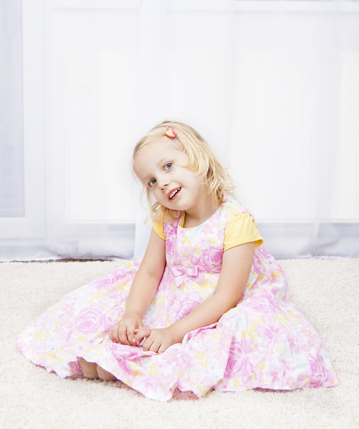 little princess in floral dress - Foto, Imagem