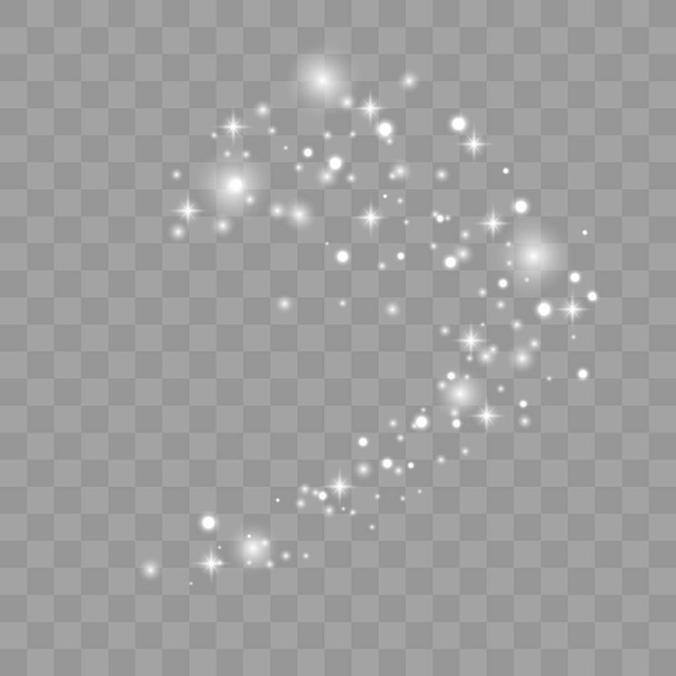Белые искры и золотые звезды
 - Вектор,изображение