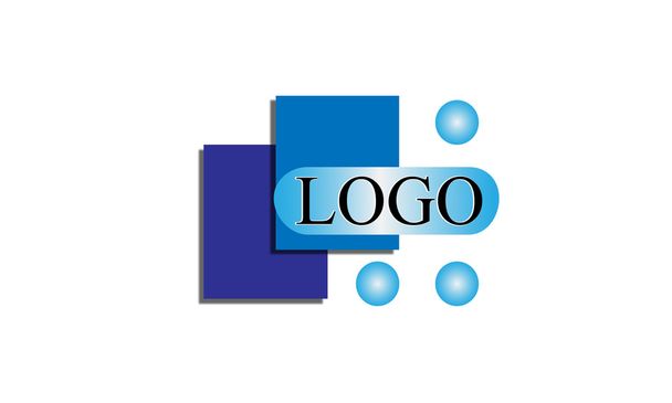 青い図形ロゴ - ベクター画像