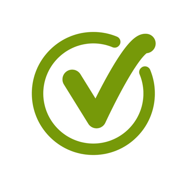 Green approved tick. Done stamp icon vector - Vector, Image