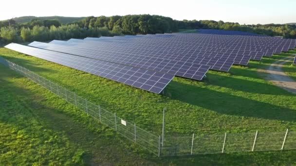 Aerial view of the probably most beautiful photovoltaic power plant - Filmagem, Vídeo