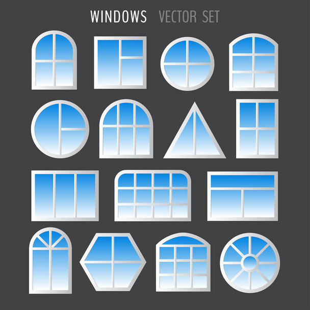 Various simple windows - Vettoriali, immagini