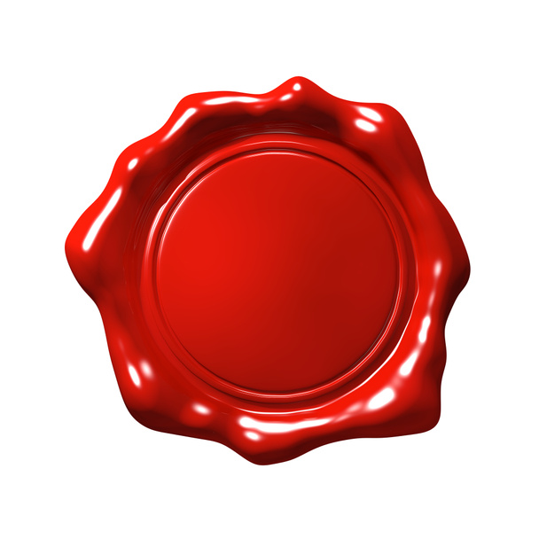 Sceau de cire rouge 4 - Isolé
 - Photo, image