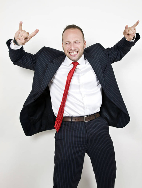 excited businessman on isolated background - Foto, Bild