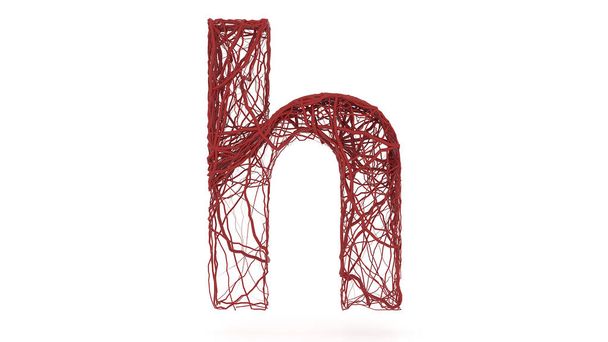Letra H sobre fondo blanco, alfabeto sanguíneo venoso
 - Foto, imagen