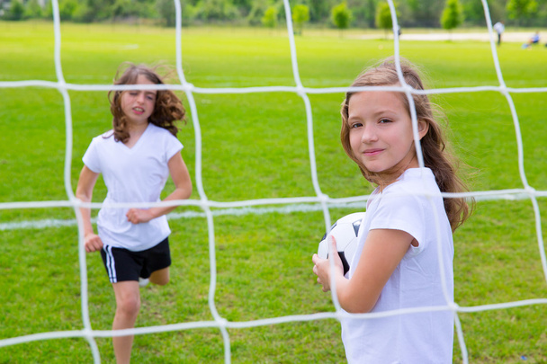 Soccer football kid girls playing on field - Fotografie, Obrázek