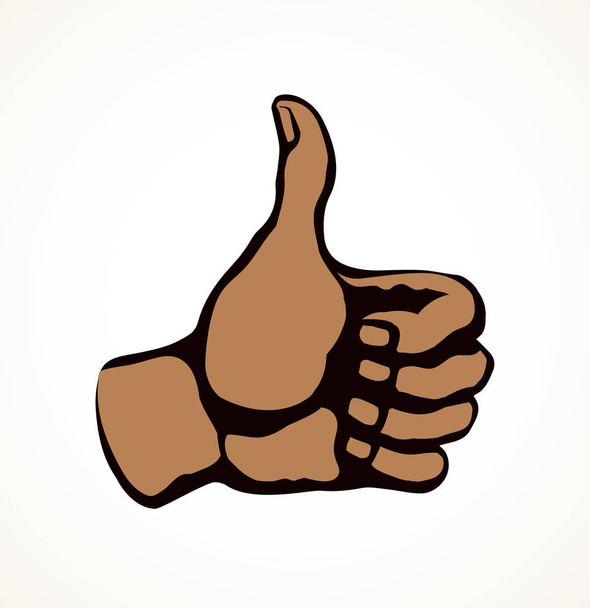 Thumb up. The sign is excellent. Vector drawing - Vector, Image