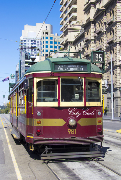A Melbourne, Australia vintage city circle tram - Photo, Image