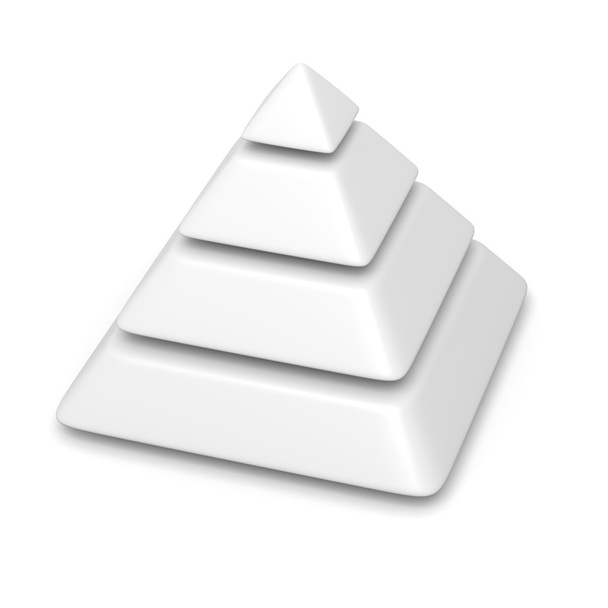pirâmide em branco pilha de 4 níveis
 - Foto, Imagem