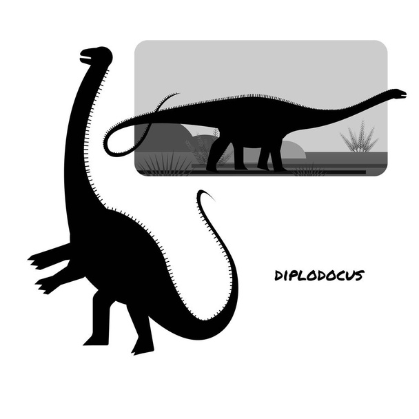 diplodocus giant plant eaters  - Wektor, obraz